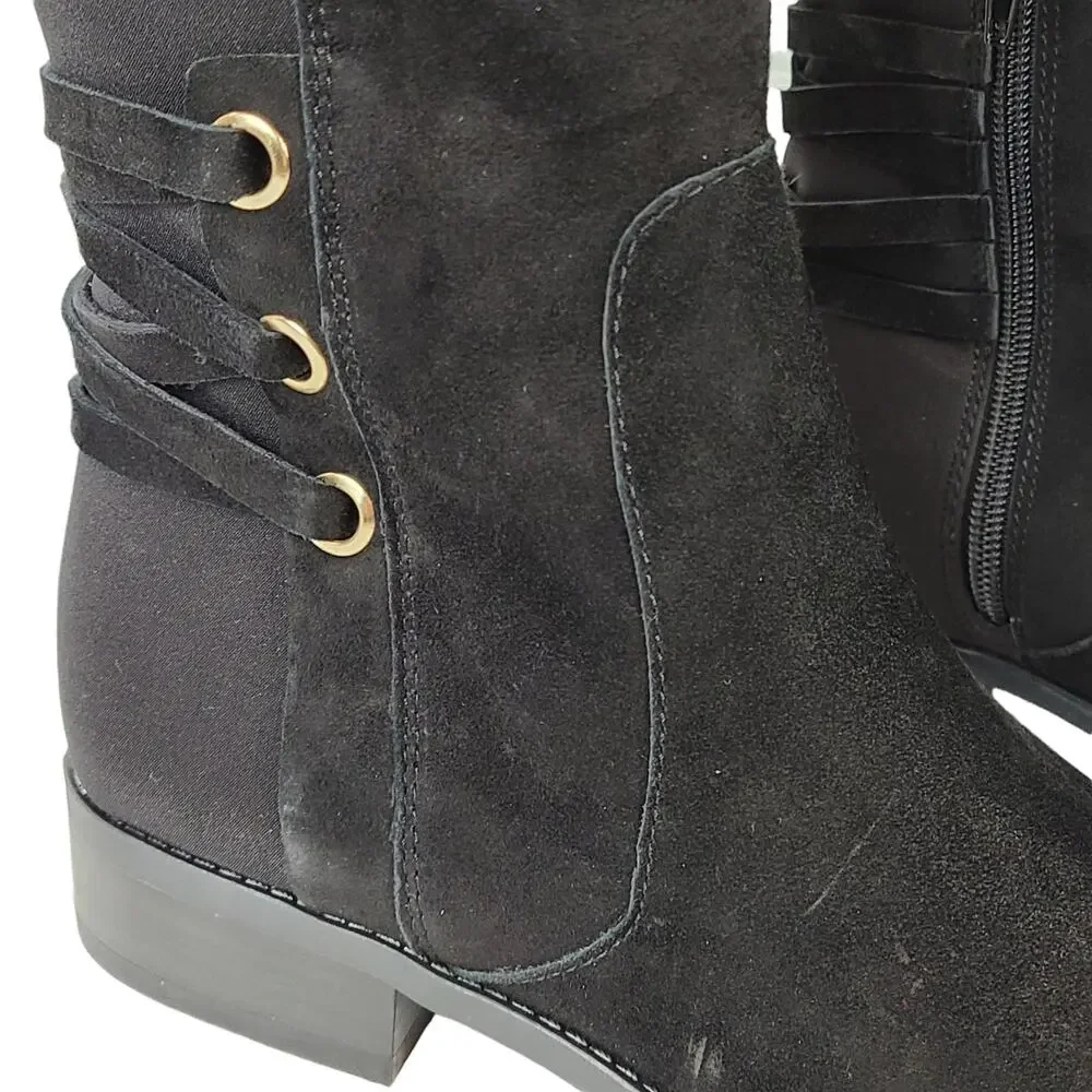 Vince Camuto Pauletta Foxy black suede tall slouchy knee boots normcore 7.5